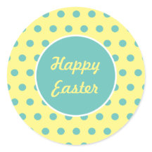 Happy Oaster Round Stickers (Pastellgelb & Aqua)