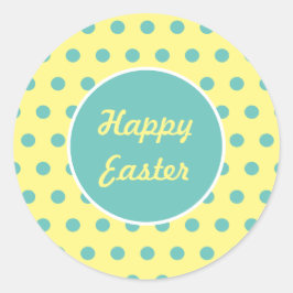 Happy Oaster Round Stickers (Pastellgelb & Aqua)