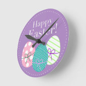 Happy Oaster Runde Wanduhr (Winkel)