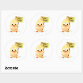 Happy Oaster Runder Aufkleber (Blatt)