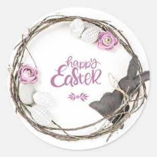 Happy Oaster Runder Aufkleber