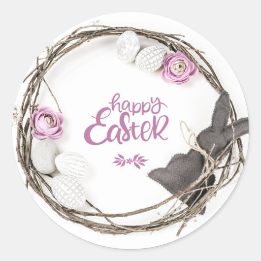 Happy Oaster Runder Aufkleber (Vorderseite)