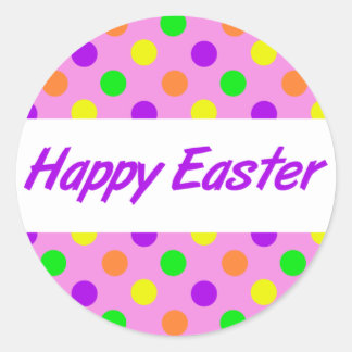 Happy Oaster Runder Aufkleber