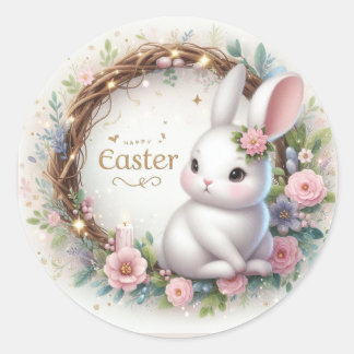 Happy Oaster Runder Aufkleber