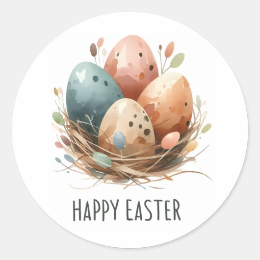 Happy Oaster Runder Aufkleber (Vorderseite)