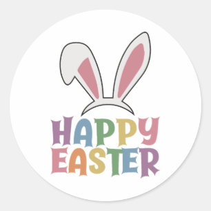 Happy Oaster Runder Aufkleber