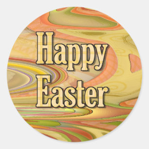 Happy Oaster Runder Aufkleber