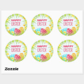 Happy Oaster Runder Aufkleber (Blatt)