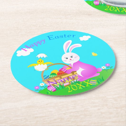 Happy Oaster Runder Pappuntersetzer (Angewinkelt)