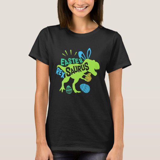 Happy Oaster Saurus TRex Eggs Dinosaur Funny Gesch T-Shirt (Vorderseite)