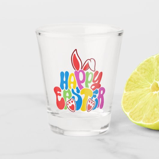 Happy Oaster Schnapsglas (Vorderseite)