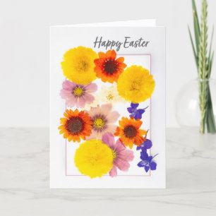 Happy Oaster Schöne getrocknete gepresste Blume Feiertagskarte