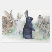 Happy Oaster schöne Kaninchen Geschenkpapier Set (Vorderseite 3)