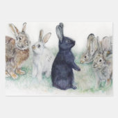 Happy Oaster schöne Kaninchen Geschenkpapier Set (Vorderseite 2)
