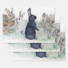 Happy Oaster schöne Kaninchen Geschenkpapier Set