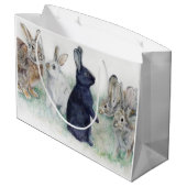 Happy Oaster schöne Kaninchen Große Geschenktüte (Rückseite Schrägansicht)