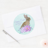 Happy Oaster Schöne Pastel Bunny Custom Party Runder Aufkleber (Umschlag)