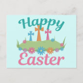 Happy Oaster Schöne religiöse Blume Crosses Postkarte (Vorderseite)