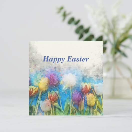 Happy Oaster schöne Tulpen Karte (Stehend Vorderseite)
