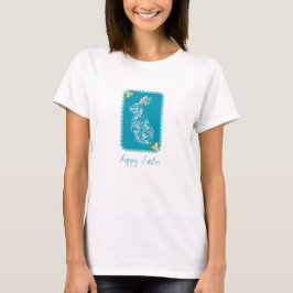 Happy Oaster Schönes Blumengebälk Blau T-Shirt