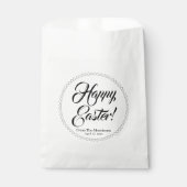 Happy Oaster Schwarz-weiße Herzen kundenspezifisch Geschenktütchen (Vorderseite)