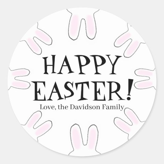 Happy Oaster Schwarz-weiße niedliche Brötchen lust Runder Aufkleber (Vorderseite)