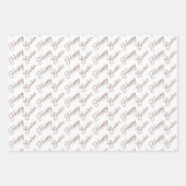 Happy Oaster Script braun und weiß Geschenkpapier Set (Vorderseite)