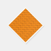 Happy Oaster Script Brown auf Orange Paper Napkin Serviette (Ecke)