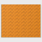 Happy Oaster Script Brown auf Orange Wrapping Pape Geschenkpapier (Flach)