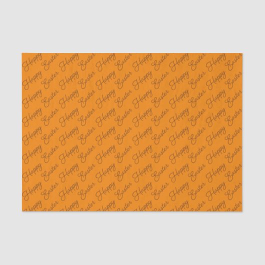 Happy Oaster Script Brown on Orange Tissue Seidenpapier (Vorderseite)