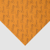 Happy Oaster Script Brown on Orange Tissue Seidenpapier (Ausschnitt)