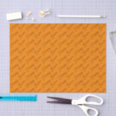 Happy Oaster Script Brown on Orange Tissue Seidenpapier (Handwerk)