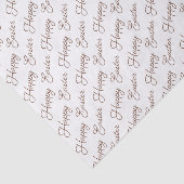 Happy Oaster Script Brown on White Tissue Paper Seidenpapier (Ausschnitt)