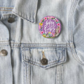 Happy Oaster Script Floral Lavender Ostersonne Button (Beispiel)