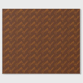 Happy Oaster Script Orange auf Brown Wrapping Pape Geschenkpapier (Flach)