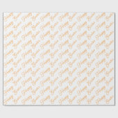 Happy Oaster Script Orange auf White Wrapping Pape Geschenkpapier (Flach)