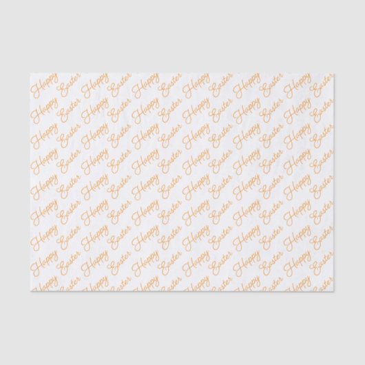 Happy Oaster Script Orange on White Tissue Paper Seidenpapier (Vorderseite)