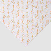 Happy Oaster Script Orange on White Tissue Paper Seidenpapier (Ausschnitt)