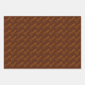 Happy Oaster Script Orange und Brown Geschenkpapier Set (Vorderseite)