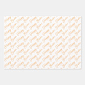 Happy Oaster Script Orange und White Geschenkpapier Set (Vorderseite)