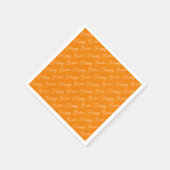 Happy Oaster Script White über Orange Paper Napkin Serviette (Ecke)