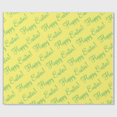 Happy Oaster Script Yellow Spring Gift Geschenkpapier (Flach)