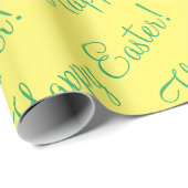 Happy Oaster Script Yellow Spring Gift Geschenkpapier (Rolleneckpunkt)