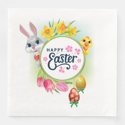 Happy Oaster Serviette (Vorderseite)