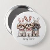 Happy Oaster Shih Tzu Hogs Button (Vorne & Hinten)