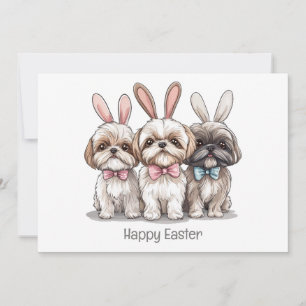 Happy Oaster Shih Tzu Hogs Feiertagskarte