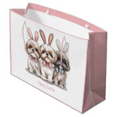 Happy Oaster Shih Tzu Hogs Große Geschenktüte (Rückseite Schrägansicht)