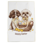 Happy Oaster Shih Tzu Hogs Mittlere Geschenktüte (Rückseite)