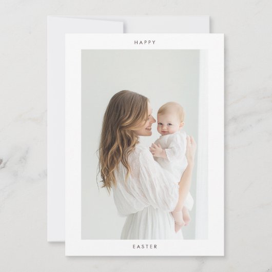Happy Oaster Simple Foto | Personalisiert Ostern Einladung (Vorderseite)