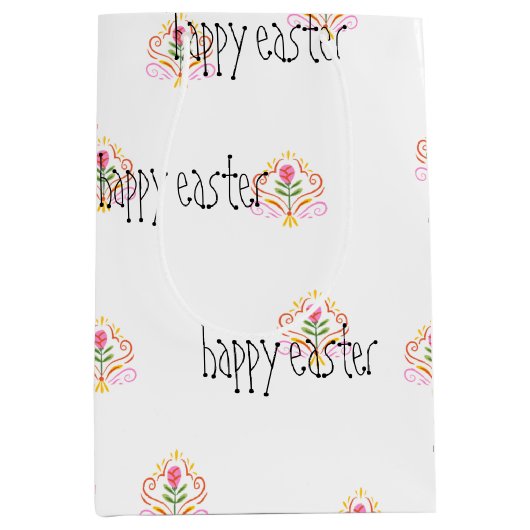 Happy Oaster simple Mittlere Geschenktüte (Vorderseite)